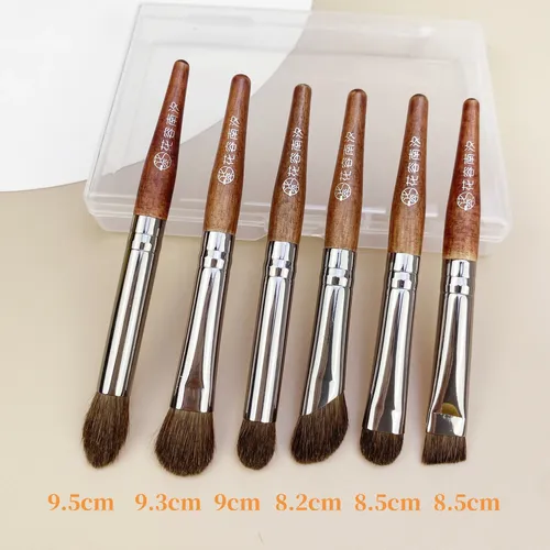 Set De 6 Minibrochas De Maquillaje Para Ojos De Crin De Caba