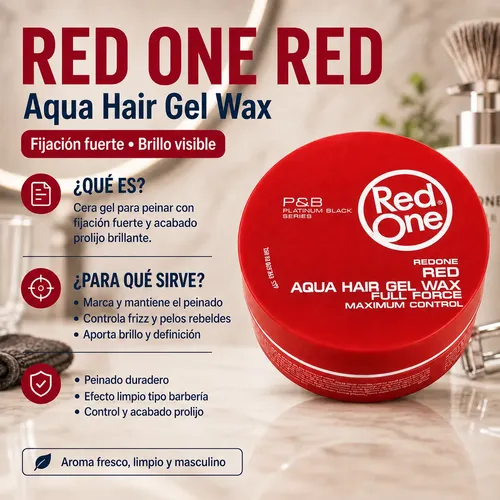 Red One Pomada Mini 50ml Roja Aqua Barberia Maxima Fuerza
