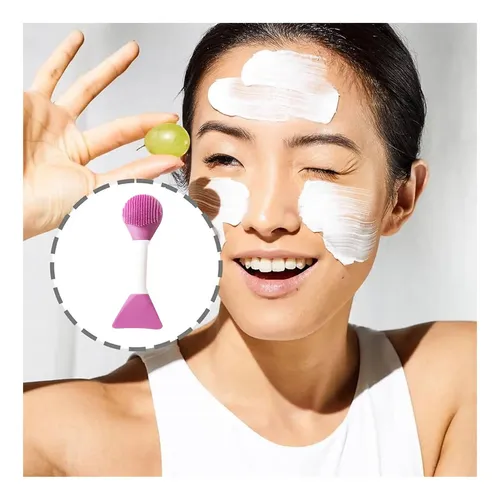 Brocha Espatula Doble De Silicona Para Mascarilla Exfoliador