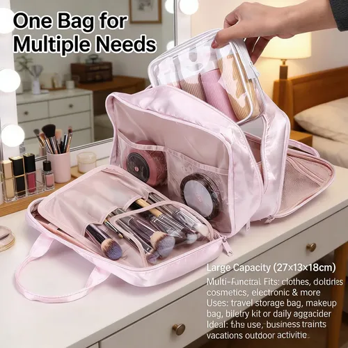 Bolsa De Maquillaje Rosa Moderna Para Mujer