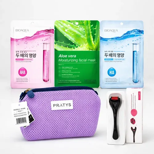 Kit Facial Bioaqua Con Dermaroller Y Mascarillas Hidratantes