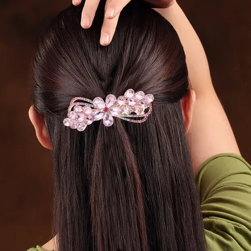 Pinza Para El Pelo Con Strass, Fijación Segura