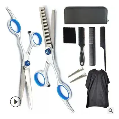 Kit De 10 Tijeras Profesionales Tesoura De Cabeleireiro Para