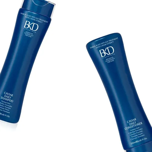Kit Shampoo y Acondicionador Daily Para Cabellos Normales BKD By Fidelite con Caviar Pomo Uso Diario Brillo Suavidad x 250ml c/u