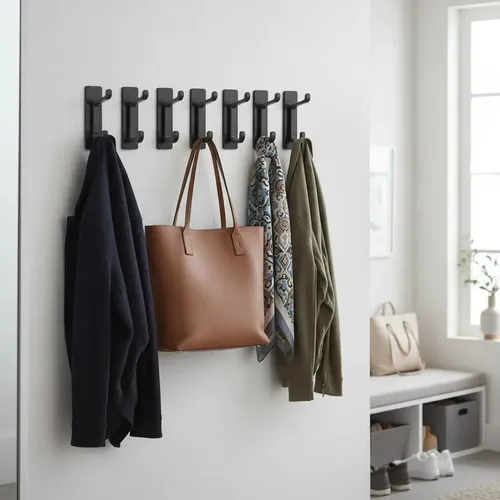 Set de 4 Ganchos de Pared Dobles Adhesivos Jazak para Baño y Cocina