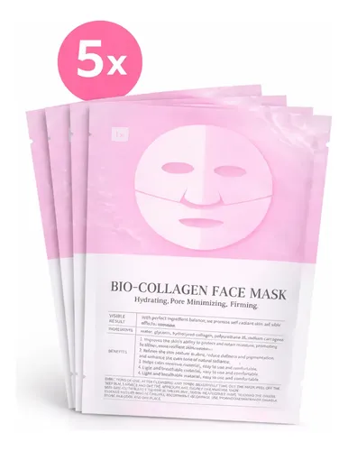 Pack X5 Mascarilla Facial Bio Colágeno Hidratante
