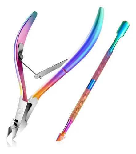 Cortauñas De Colores Con Herramienta Para Empujar Uñas