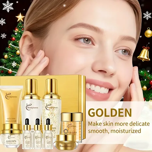 /golden Skincare Set Set De Cuidado Dorado De Lujo Para Muj
