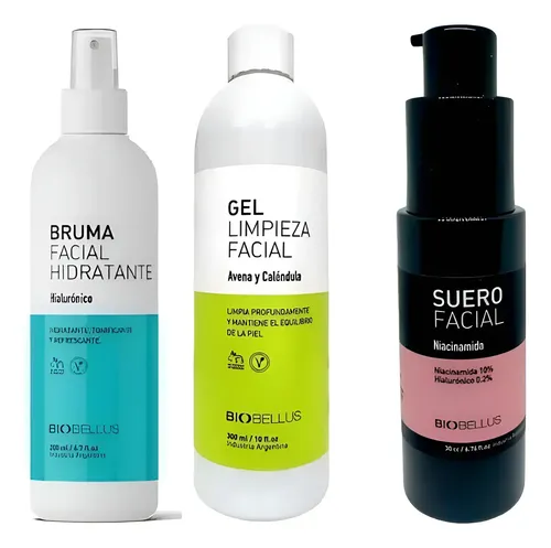 Kit Biobellus Gel Limpieza Bruma Hidratant Suero Niacinamida