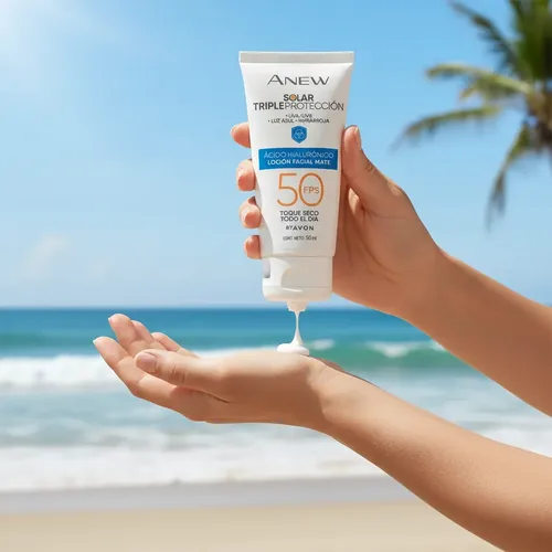 Anew Protector Solar Facial Acabado Mate Avon 50 Fps 40 G
