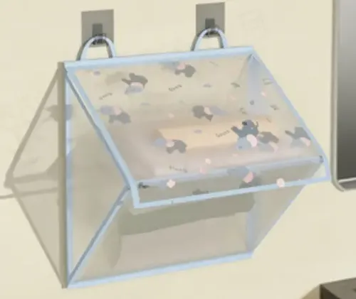 Bolsa Organizadora Colgante For Baño Con Tapa Abatible Azul