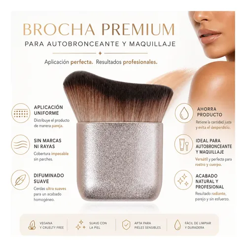 Brocha Aplicadora De Autobronceante Rostro Piernas Cuerpo Hd