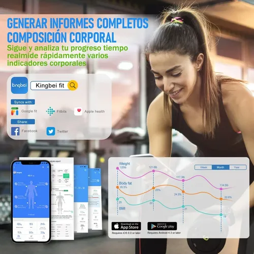 Bascula Digital Inteligente Corporal 8 Electrodos Bluetooth