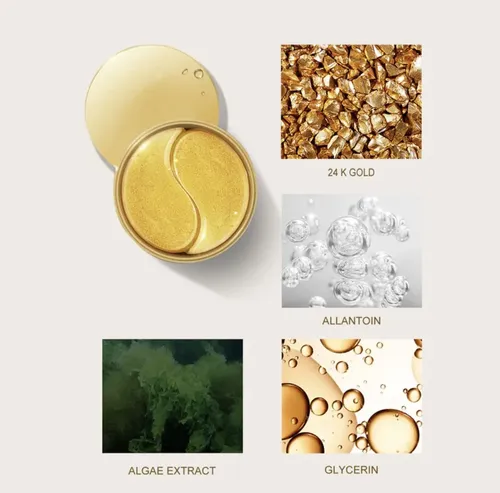 Mascarilla Parche Ojeras Oro 24k Hidratante Colageno 60u.