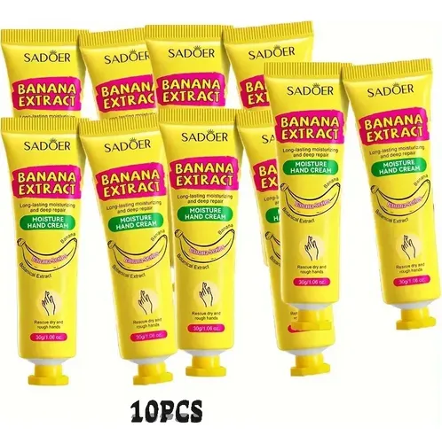 Set 10 Cremas De Manos Banana Hidratantes Viaje