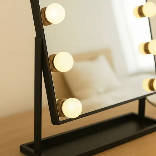 Espejo Premium Estilo Hollywood 34x38cm 10 Luces Led Blanco