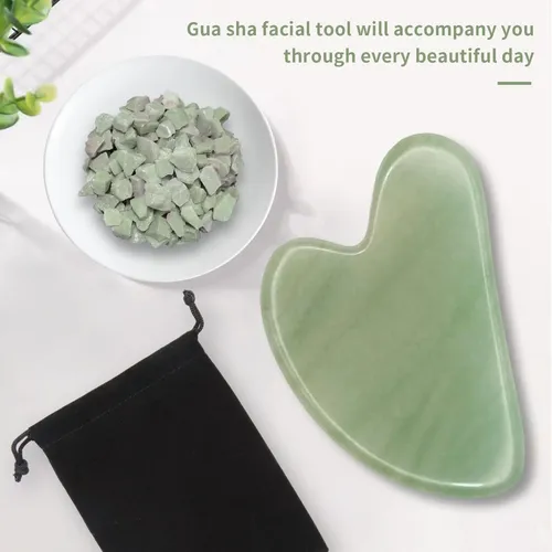 Herramientas Faciales Gua Sha Fuiyoocen, Jade Natural, Guash