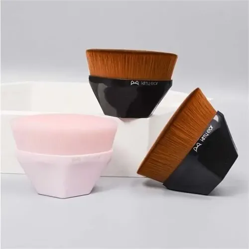 Brocha Plana Hexagonal Polvos Crema Base Maquillaje