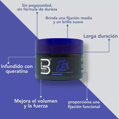Gel En Crema L3 Level 3 Para Peinar Fijación Y Volumen 250ml