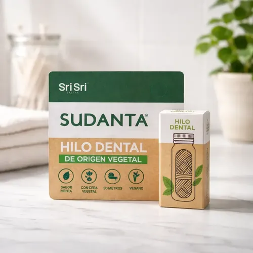 Hilo Dental Sudanta 30 Metros. Origen Vegetal. Sabor Menta Menta