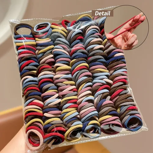 Paquete 100 Ligas Para El Cabello Elásticas 200pcsmacaron