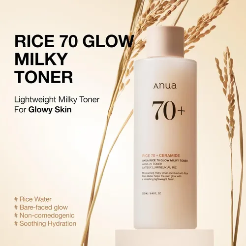 Anua Rice 70 Glow Milky Toner 250ml Tónico Facial Hidratante