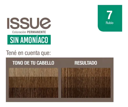 Tintura Issue Professional SIN AMONIACO 7 Rubio Sin Amoniaco Ultra Rápida Óleo Lino