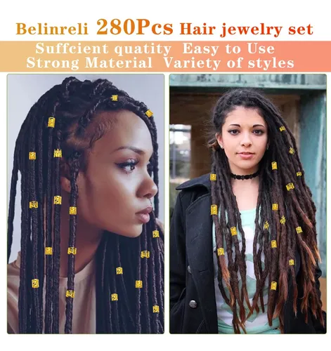 Belinreli 280 Piezas De Joyería Del Pelo Para Trenzas,…