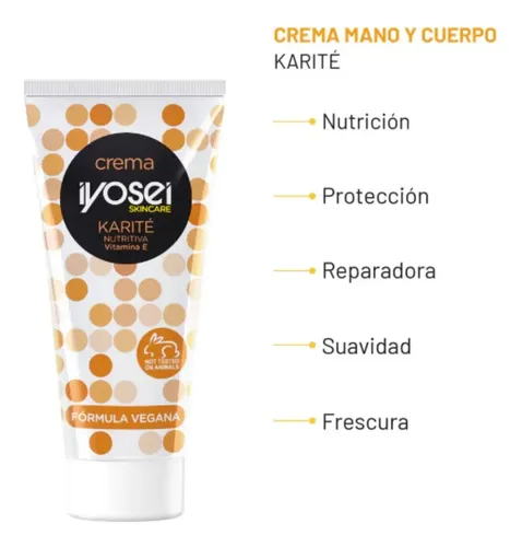 Crema Manos Cuerpo Karite Nutre Repara Reafirma Iyosei 60 Gs Karité