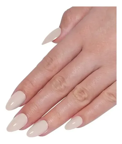 Uñas Press On Veluna Almendras 32u Cortas Reutilizables Kit Beige