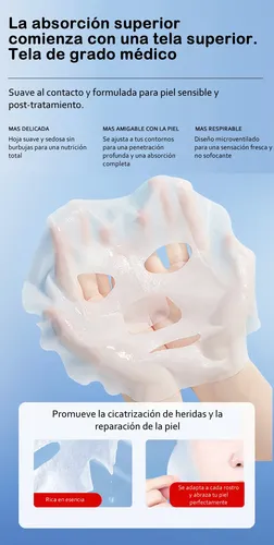 Máscara Facial Reparadora Esteril Post-procedimiento X 5