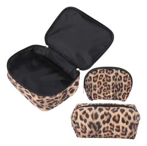 Mujer Bolsa De Maquillaje Portátil Patrón Leopardo (xy)