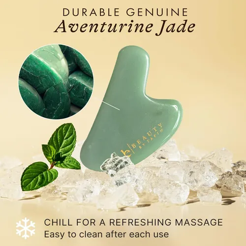 Masajeador Facial Gua Sha Beauty By Earth Jade Verde