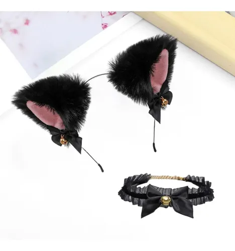 Orejas De Gato Head Hoop Hair Holder Hairwear Negro Negro