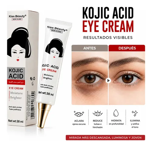 Crema Aclarante Kiss Beauty Con Acido Kojico Contorno Ojos Momento De Aplicación Día/noche Tipo De Piel Normal