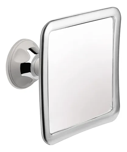 Espejo Antivaho Baño Cromo 1x Aumento Ventosa Gris