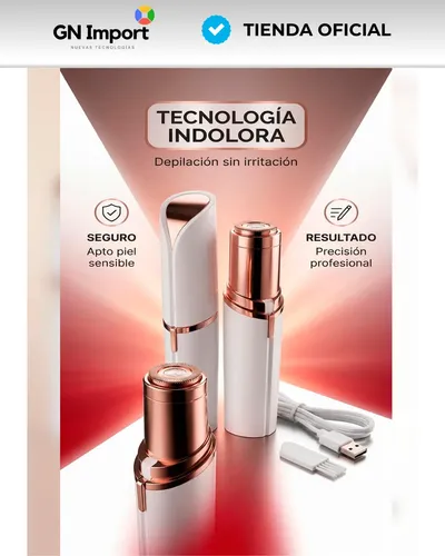Kit Depilador Facial 2 En 1 Cejas Bozo Usb Indoloro Portátil