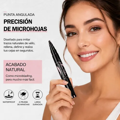 Lápiz De Cejas De Color Con Cepillo Inclinado Y Resistente