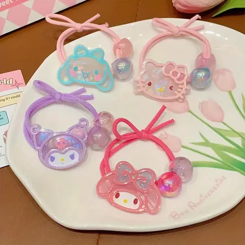 Set De 4 Coleteros Sanrio, Elásticos Y Suaves Para El Cabell