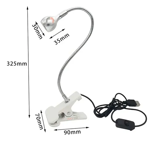 Lampara Uv Led De Secado De Uñas Brazo Flexible Y Clip Color Plateado 5