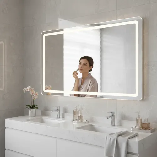 Espejo Rectangular 80×60 Cm Con Luz Led Táctil Para Baño