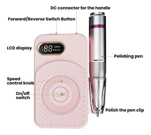 Black Blueque Bq-110 Portable Rechargeable Nail File