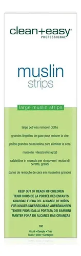 Tiras De Cera De Muselina Clean + Easy 100 Piezas Grandes