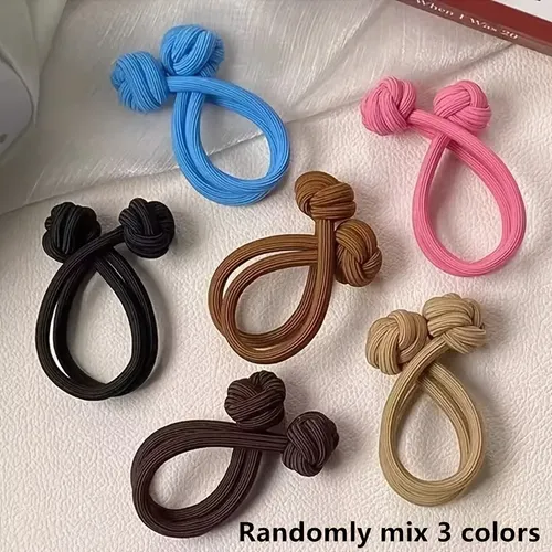 Paquete De Cintas Para El Pelo Con Botones, Elásticos De Dob