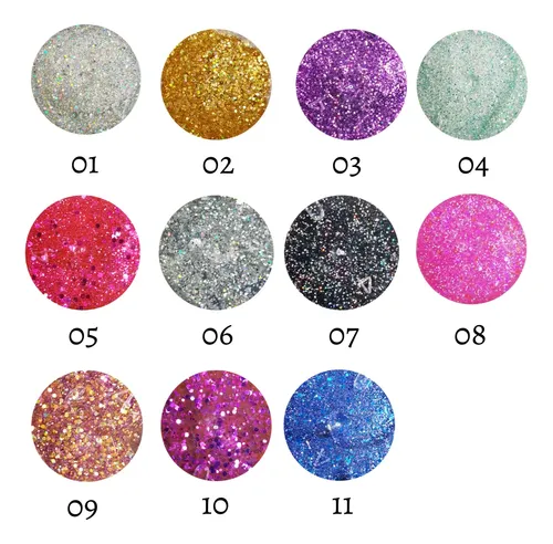 Set De Maquillaje Para Fiestas Upd Gel Con Glitter Y Stras
