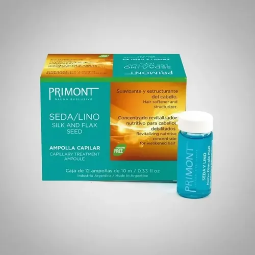 Ampollas Capilar Seda & Lino Con Enjuague Primont 12 Dosis