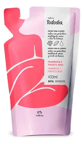 Repuesto Crema Corporal 400 Ml Tododia Natura Fragancia Frambuesa y pimienta rosa
