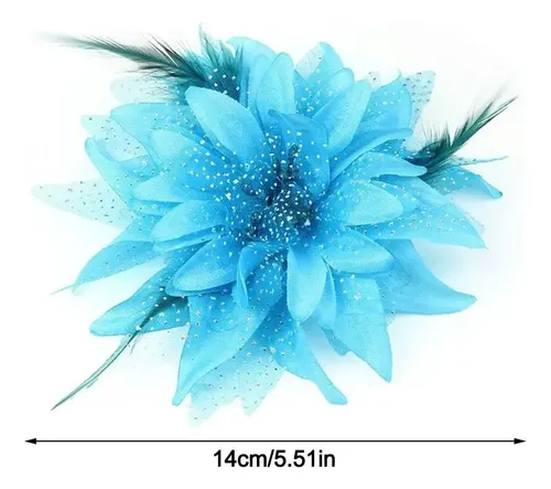 Broche Moderno Con Plumas, Pinza Para El Pelo, Cuentas De Fl