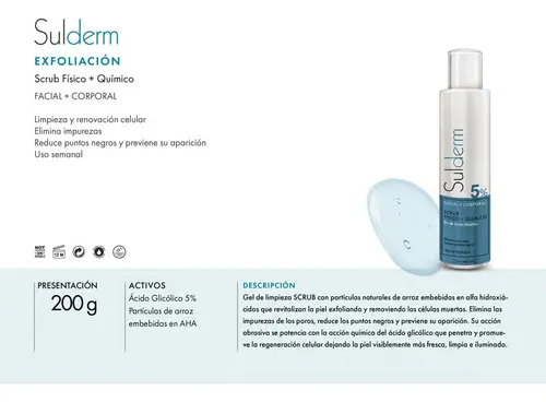 Gel De Limpieza Facial Y Corporal Sulderm 200 Ml