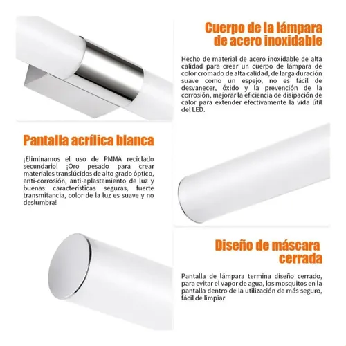 Espejo Con Luz Led Para Pared, Baño, Techo, 40cm